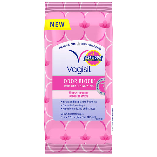 Vagisil pH Balance Daily/ Odor Block Daily Freshening Wipes 20 Wipes