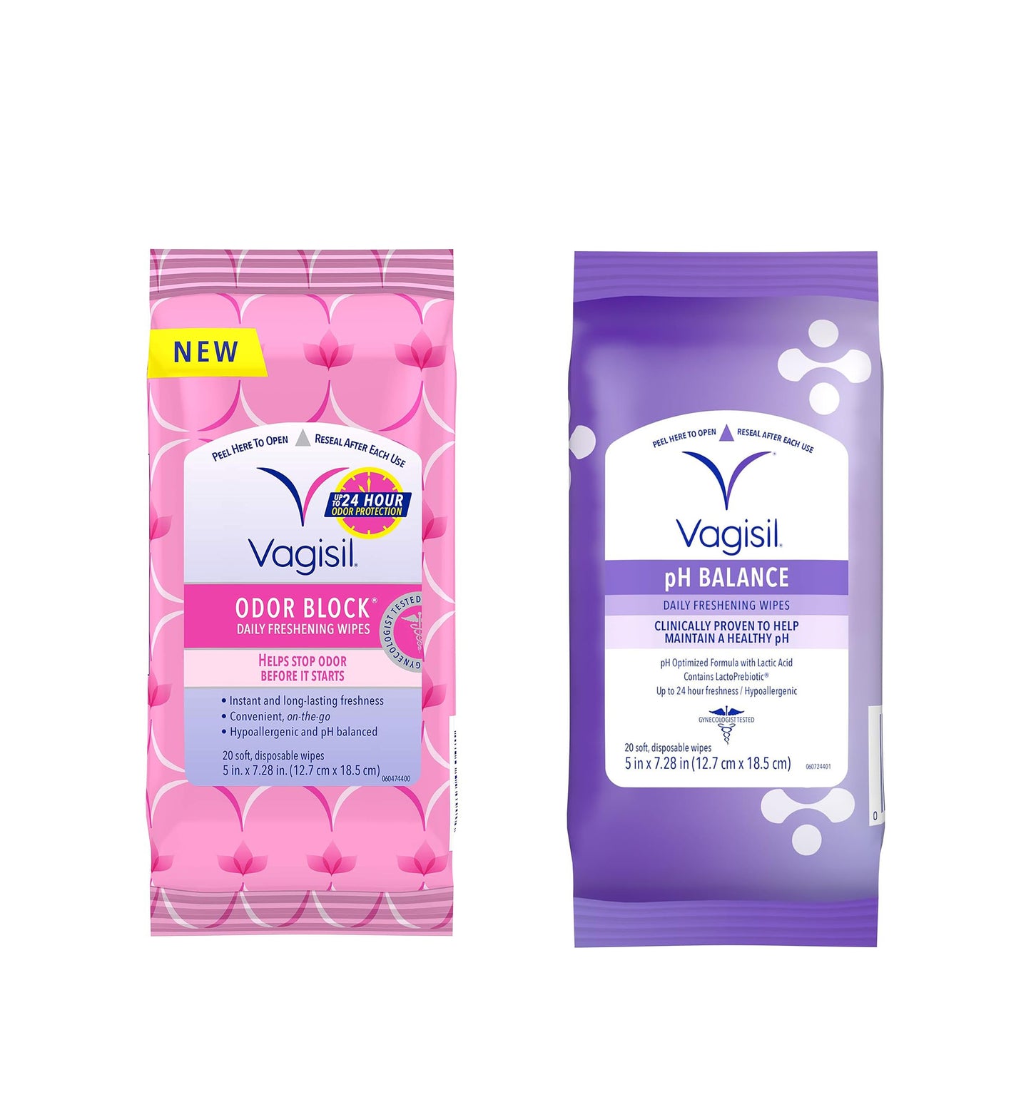 Vagisil pH Balance Daily/ Odor Block Daily Freshening Wipes 20 Wipes